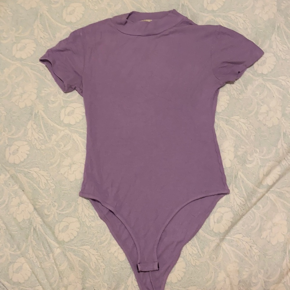 Lavender Short Turtle Neck Body Suit